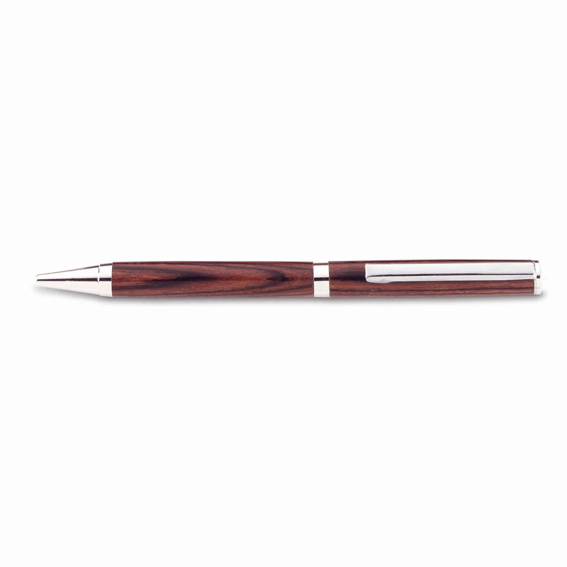 7 mm Slim Style Solid Clip Ballpoint Pen Kit - Finish:Platinum - Pieces:1-Piece